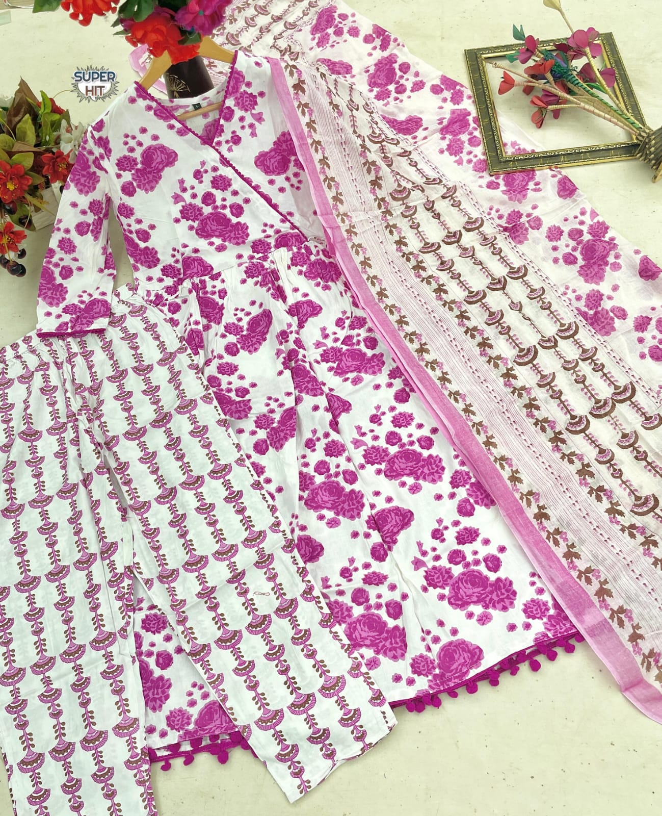Kalaai Rayon Cotton Printed Kurti With Bottom Dupatta Wholesale Online
